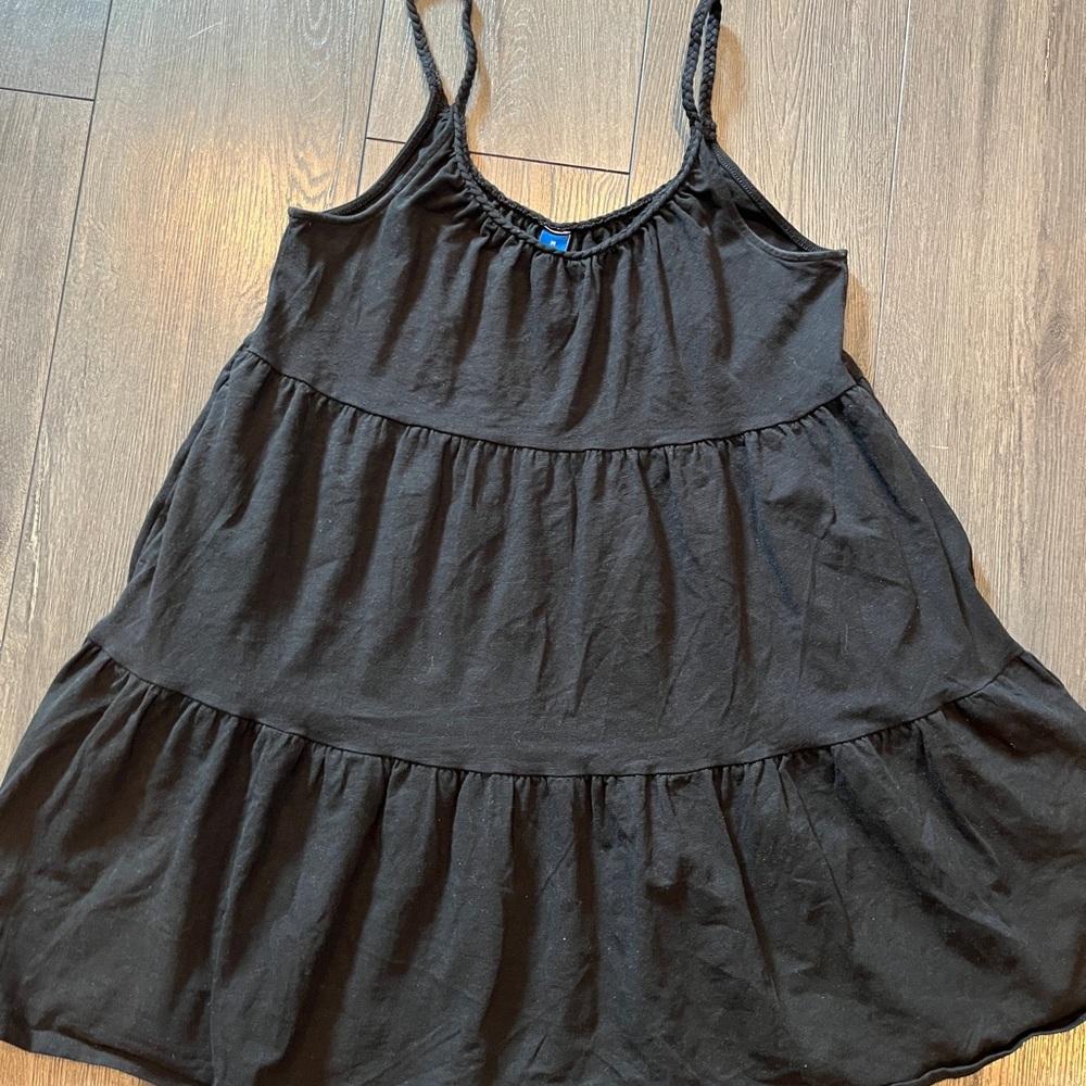 Black Tiered Spaghetti Strap Dress
